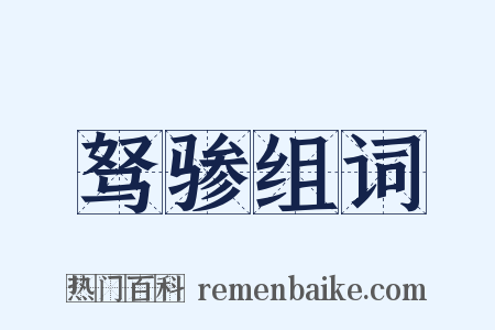 驽骖组词是什么意思的图片